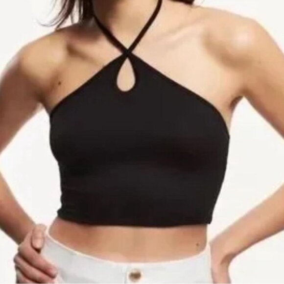ZARA | Ribbed Halter Crop Top | Sz. M - Picture 1 of 5